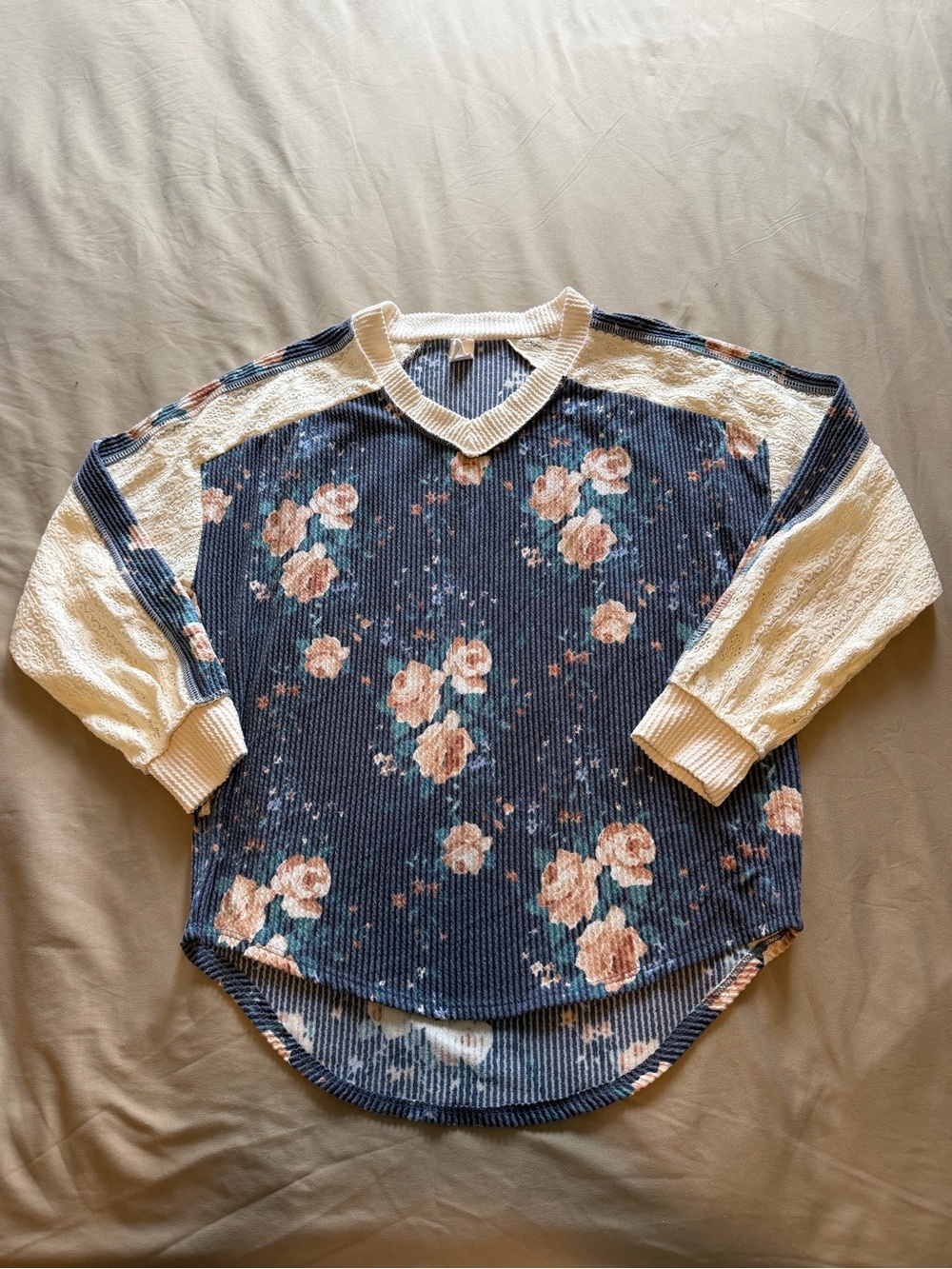 7th Ray Floral Pattern Casual Women’s Long Sleeve Shirt Size Small